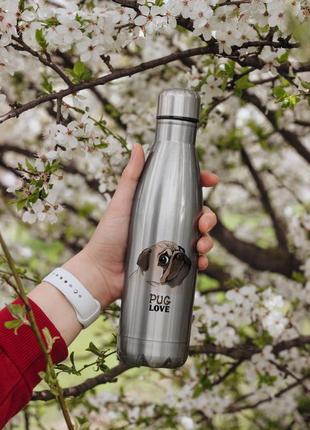 Термос с мопсом