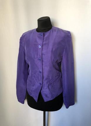 Шелковая винтаж блуза фиолетовая
