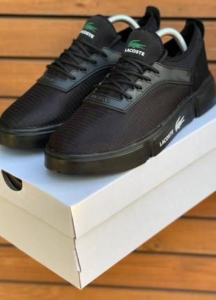 Чоловічі текстильні чорні кросівки lacoste 🆕 кросівки лакоста2 фото
