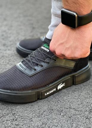 Чоловічі текстильні чорні кросівки lacoste 🆕 кросівки лакоста4 фото