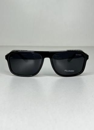 Солнцезащитные очки с шорами чёрные с поляризацией1 фото