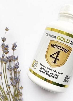 California gold nutrition, immune 4, засіб для зміцнення імунітету, 60 капсул1 фото