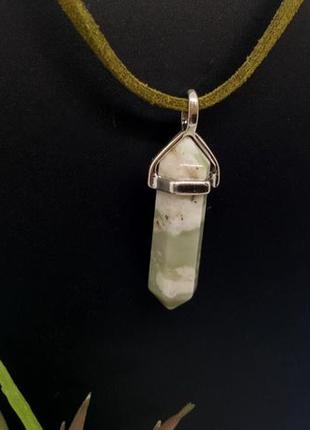 🍀✨ "кристал хакі"  на довгому шнурку натуральний камінь яшма9 фото