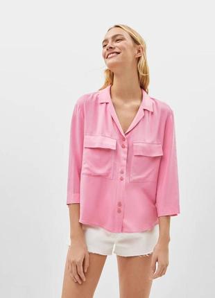 Бавовняна блуза сорочка bershka