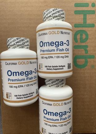Риб'ячий жир омега-3 преміальної якості від california gold nutrition з iherb ☘️1 фото