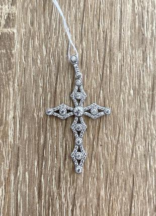 Подвеска крест серебро