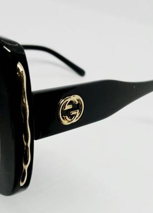Gucci очки женские солнцезащитные черные с градиентом поляризированные9 фото