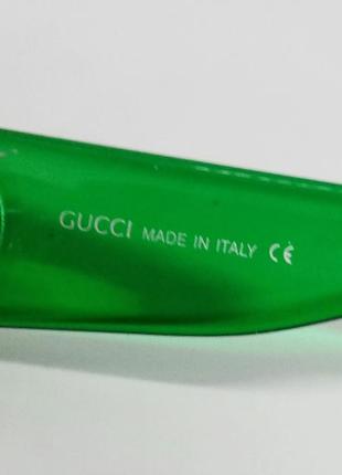 Gucci большие массивные женские солнцезащитные очки зеленые линзы серый градиент5 фото