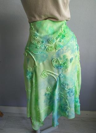 Sale!!! юбка шифоновая из клиньев, фисташковый цвет.3 фото