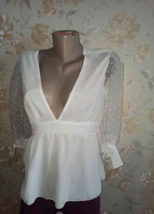 Блуза с прозрачными пышними рукавами