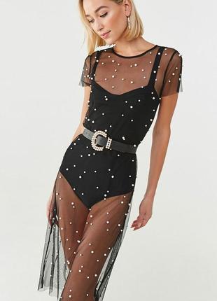 38/s/10, river island black mesh dress, черное сетчатое платье river island со стразами9 фото