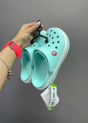 Жіночі літні бірюзові шльопанці crocs 🆕 тапочки крокс