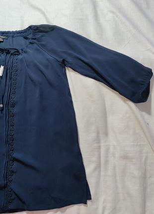 Женская однотонная блуза esmara, размер xl, темно синий5 фото