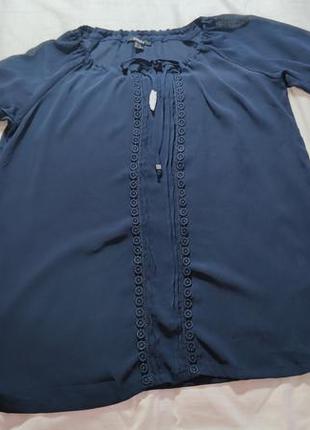 Женская однотонная блуза esmara, размер xl, темно синий2 фото