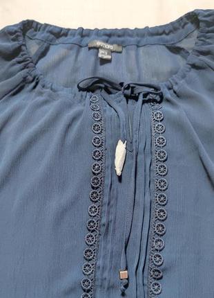 Женская однотонная блуза esmara, размер xl, темно синий4 фото