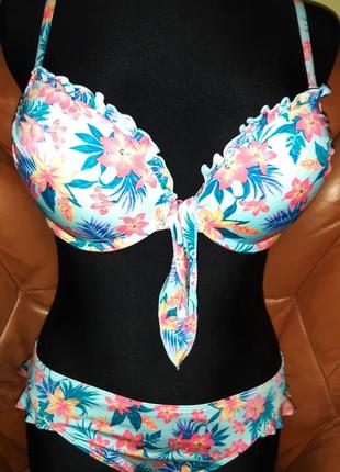 Голубий купальник primark 75в-16*44 push up