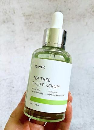 Успокаивающая сыворотка с чайным деревом iunik tea tree relief serum6 фото