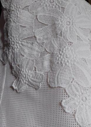 Белая блуза-майка без рукава сетка signature edition(размер 14)4 фото