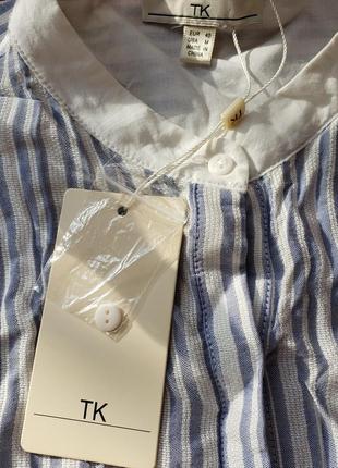 Tk блуза жіноча 46 р м літня віскоза в полоску блакитно-біла нова5 фото