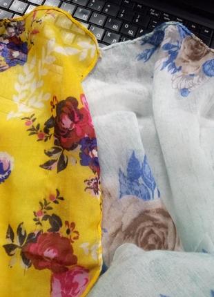 Распродажа! яркий лимонный шарф в цветы 95*190 new look