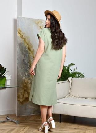 Женское льняное платье размеры 48-583 фото