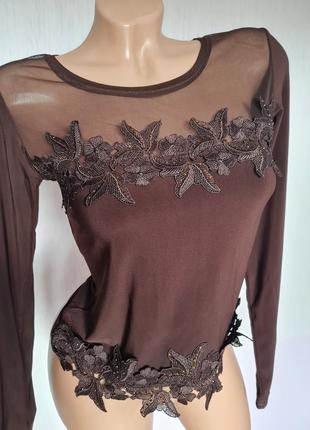 Лонгслив коричневый молочный шоколад