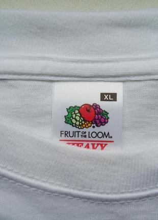 Футболка  белая  fruit the loom (xl) cotton3 фото