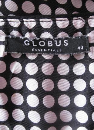 Globus essentials блузка топ шелк черно-белая горошек горох размер 405 фото