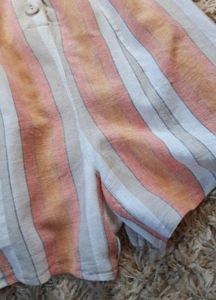 Стильный льняной комбинезон с шортами в полоску,new look,  p. 38-406 фото