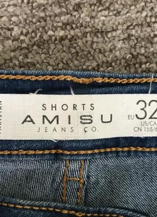 Короткие джинсовые шорты amisu с высокой посадкой, 32 размер.4 фото
