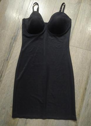 38d 85д, m&s, черное утягивающее корректирующее платье балконет, новое3 фото
