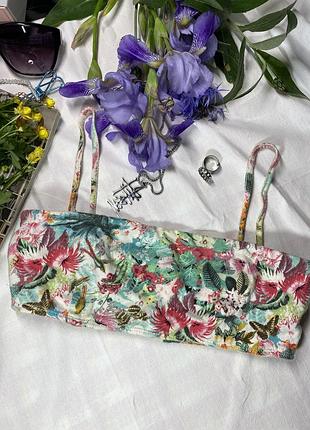 Квітчастий бавовняний топ-бандо від bershka