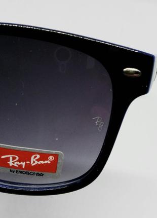 Ray ban wayfarer 2140 очки унисекс солнцезащитные черно синие с градиентом8 фото