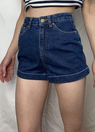 Джинсовые шорты на высокой посадке mango jeans