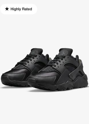 Кроссовки оригинал nike air huarache женские, размер us 7.5 , чёрные2 фото