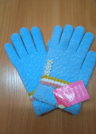 Перчатки для девочки от 7-14 лет с витрины