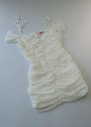Сукня misspap з драпіруванням м біле5 фото