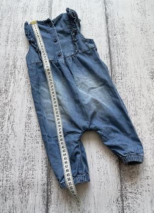 Крутой джинсовый комбинезон штаны брюки f&f 3-6мес5 фото