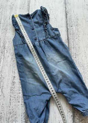 Крутий джинсовий комбінезон штани штани f&f 3-6міс4 фото