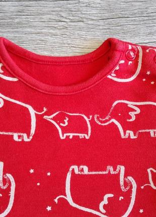Трикотажный красный костюм комплект набор george слоники на ребёнка 0-3месяца р.50-623 фото