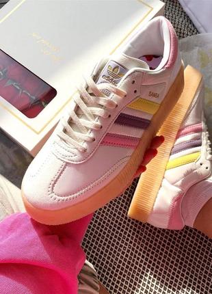 Adidas samba rose colorful яскраві білі різнокольорові кросівки адідас весна літо женские разноцветные яркие белые кроссовки тренд