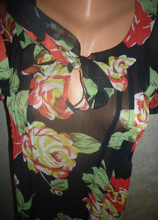 Шифоновая туника - платье next  цветы, плиссе. летняя мега - распродажа!!!3 фото