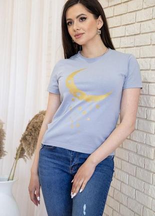 Актуальная светлая женская футболка с принтом удобная летняя женская футболка стрейч серая женская футболка бавовняна жіноча футболка на літо1 фото