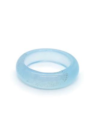 🐳💙 красивое кольцо р. 17, 17,5 и 18 цельный натуральный камень голубой агат1 фото