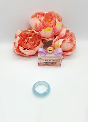🐳💙 красивое кольцо р. 17, 17,5 и 18 цельный натуральный камень голубой агат2 фото