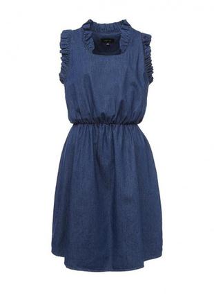 Джинсовое платье модные рюши-"крылышки"  lost ink3 фото