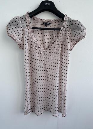 Шелковая блуза в горох4 фото