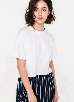 Белая футболка молодежная свободная коттон, хлопок. однотонная женская оверсайз черная  2900014 фото