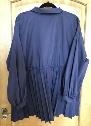 Новая крутая стильная универсальная рубашка - блуза оверсайз от zara 52-56  p2 фото