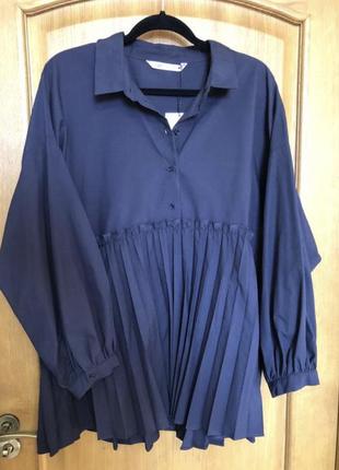 Новая крутая стильная универсальная рубашка - блуза оверсайз от zara 52-56  p